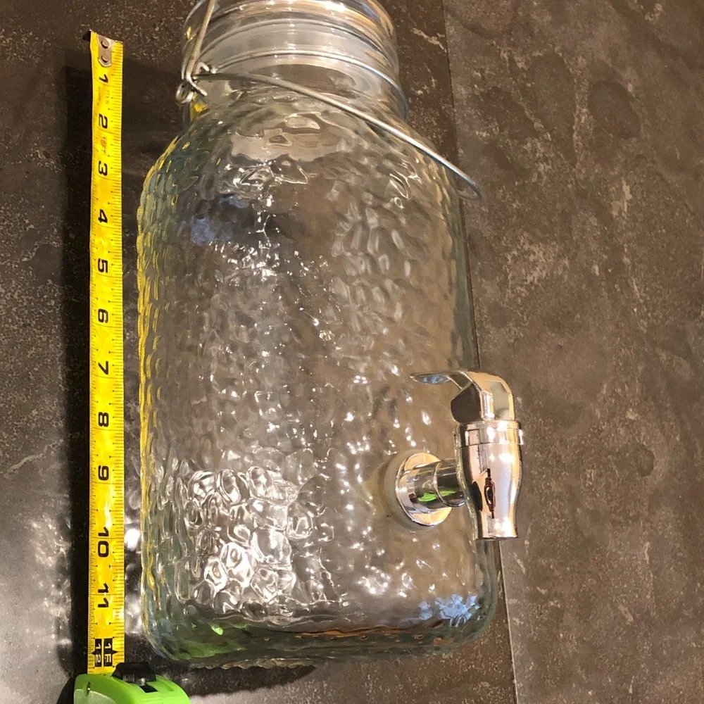 Bed Bath & Beyond Glass Beverage Dispenser with Silver Handle